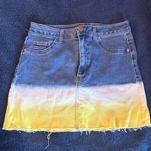 Wild Fable Blue and Yellow Ombre Mini Skirt